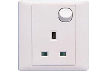 13A 1G 3-PIN SWITCHED SOCKET OUTLET (WHITE) 13A 1G 3-PIN SWITCHED SOCKET OUTLET (WHITE)