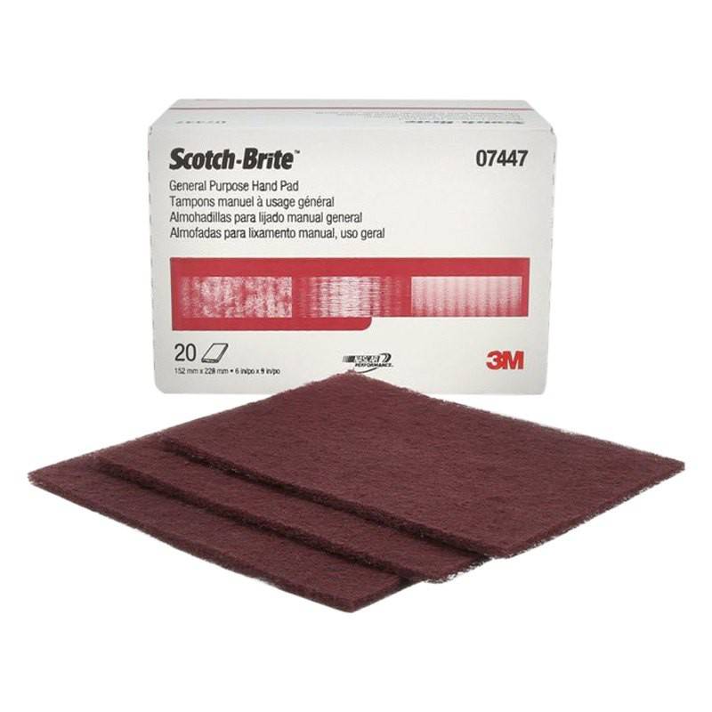thumbnail image 2 of 3M 7447 Scotch-Brite Maroon Hand Pads - 60 Count Box With Free Shipping 2 of 6